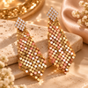 Zarini Gold-Tone Mesh Statement Earrings | Crystal Drop Earrings