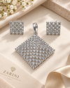 Zarini Crystal Lattice Pendant Set