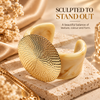ZARINI Golden Aura Cream & Gold-Toned Statement Cuff
