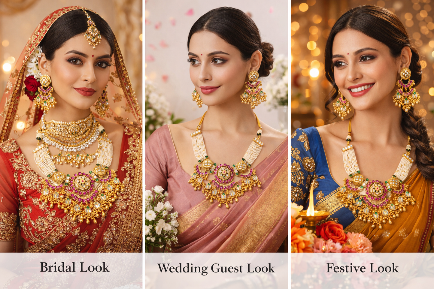 Zarini’s Regal Pearl Kundan Choker Set