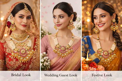 Zarini’s Regal Pearl Kundan Choker Set