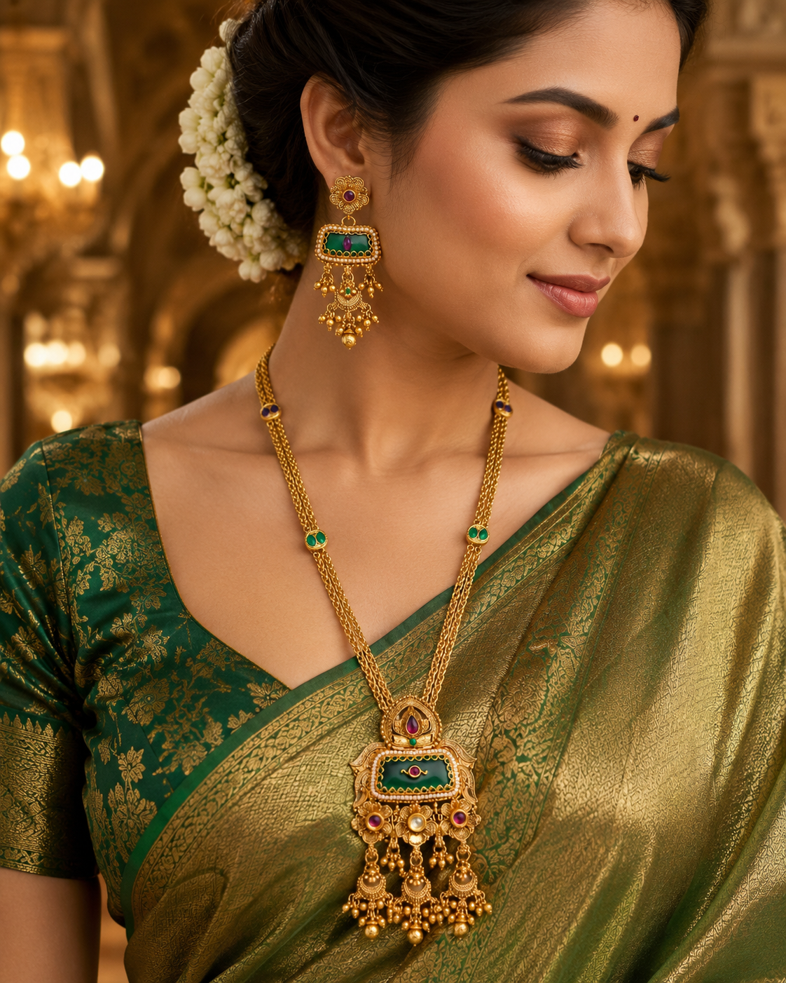 Zarini  Classic Kundan Pendant Necklace Set