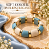 Zarini Blue & Ivory Enamel Bracelet for Women with Gold-Tone Accents