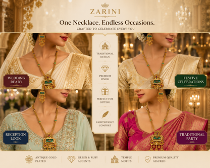 Zarini  Classic Kundan Pendant Necklace Set
