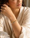 Gold Plated Evil Eye Charm Bracelet – Anti-Tarnish CZ Studded Design