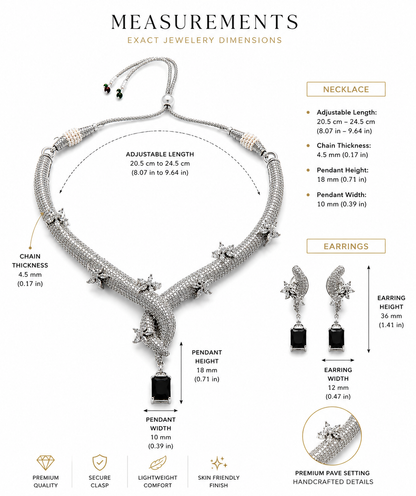 Zarini Noir Elegance CZ Necklace Set