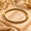 Zarini Gold-Tone and Black Beaded Bracelet for Men | Bold Two-Tone Chain Bracelet
