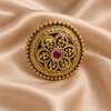 Zarini Gold plated Ruby Kundan Statement Ring | Traditional Designer Ring