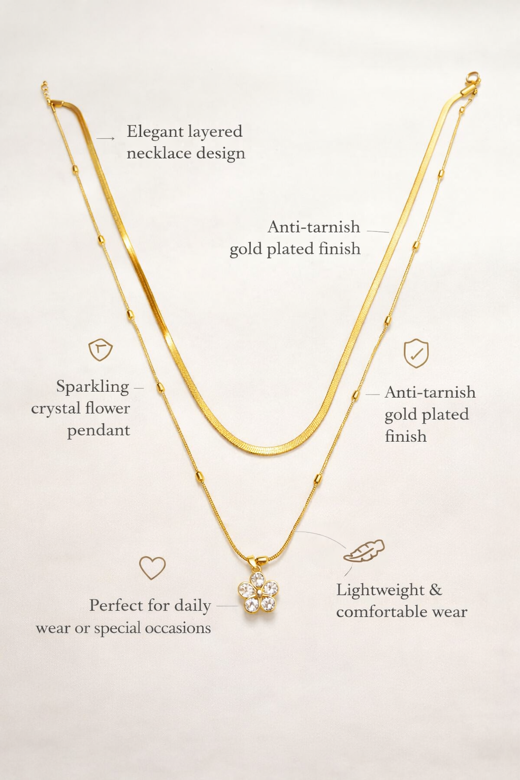 Zarini’s Layered Floral Crystal Pendant