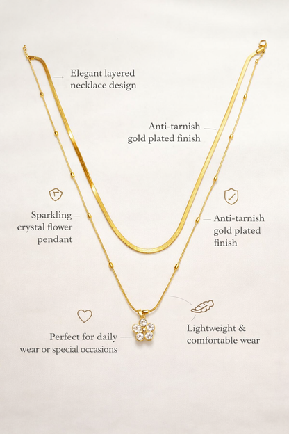 Zarini’s Layered Floral Crystal Pendant