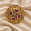 Zarini Gold plated Ruby & Emerald Statement Ring | Designer Kundan-Inspired Ring