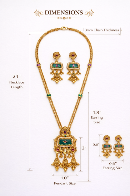 Zarini  Classic Kundan Pendant Necklace Set
