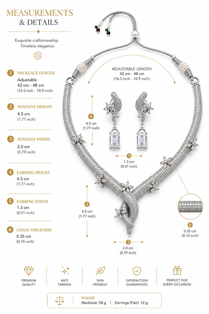 Zarini Celeste Crystal Statement Necklace Set