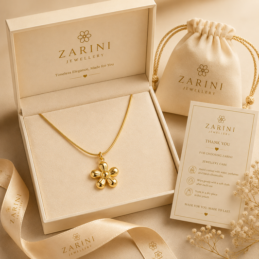 Zarini  Gold-Toned Flower Anti-Tarnish Pendant