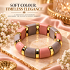 Zarini Pink & Taupe Enamel Bracelet for Women with Gold-Tone Accents