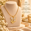 Zarini Gold-Tone Butterfly Pendant Necklace for Women | Crystal Embellished Elegant Jewellery
