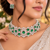 Zarini  Emerald Crystal Statement Choker Set