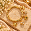 Zarini Gold-Tone Heart & Elephant Charm Bracelet for Women | Crystal Charm Bracelet