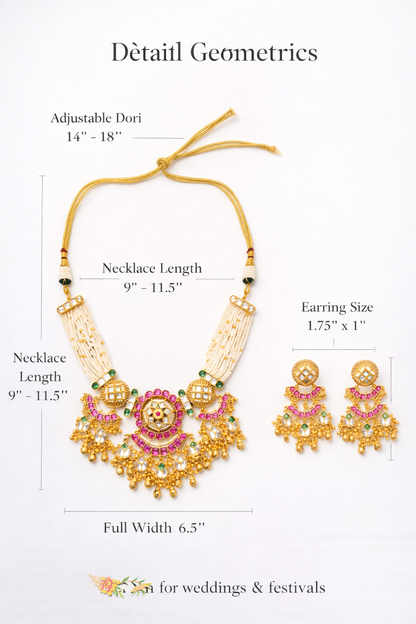 Zarini’s Regal Pearl Kundan Choker Set